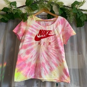Hand Dyed Tie-Dye Upcycled Nike Air Graphic Tee